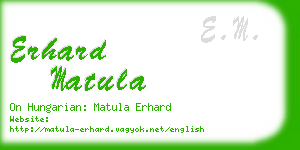 erhard matula business card